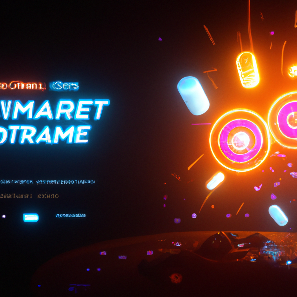 Screenshot of arcade prototype with neon HUD
